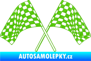 Samolepka Šachovnice 064 3D karbon zelený kawasaki