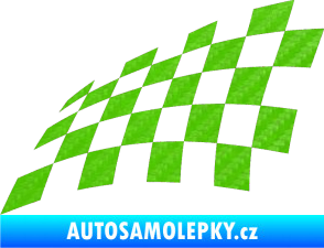 Samolepka Šachovnice 077 3D karbon zelený kawasaki