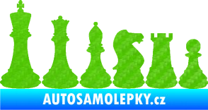 Samolepka Šachy 001 levá 3D karbon zelený kawasaki