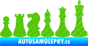 Samolepka Šachy 001 pravá 3D karbon zelený kawasaki