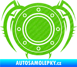 Samolepka Samolepka na víčko od nádrže 001 3D karbon zelený kawasaki