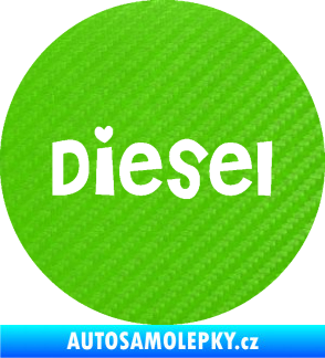 Samolepka Samolepka na víčko od nádrže 006 diesel 3D karbon zelený kawasaki