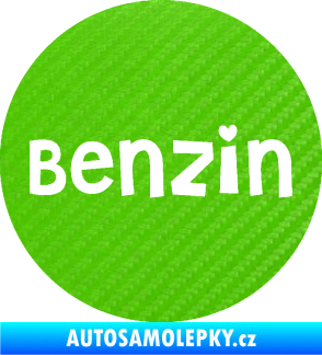 Samolepka Samolepka na víčko od nádrže 008 benzín 3D karbon zelený kawasaki