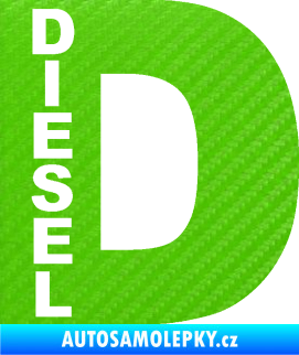 Samolepka Samolepka na víčko od nádrže 010 diesel 3D karbon zelený kawasaki