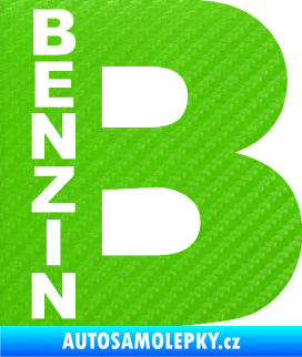 Samolepka Samolepka na víčko od nádrže 011 benzín 3D karbon zelený kawasaki