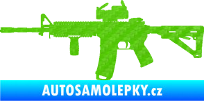 Samolepka Samopal 003 levá 3D karbon zelený kawasaki