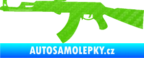 Samolepka Samopal 005 levá 3D karbon zelený kawasaki