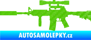 Samolepka Samopal 006 levá 3D karbon zelený kawasaki
