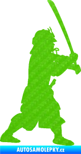 Samolepka Samuraj 001 pravá 3D karbon zelený kawasaki