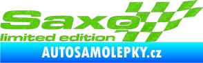 Samolepka Saxo limited edition pravá 3D karbon zelený kawasaki