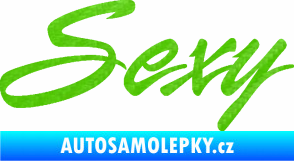 Samolepka Sexy nápis 3D karbon zelený kawasaki