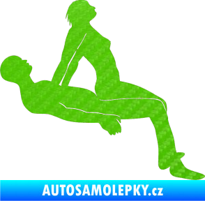 Samolepka Sexy siluety 003 3D karbon zelený kawasaki
