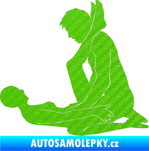 Samolepka Sexy siluety 011 3D karbon zelený kawasaki