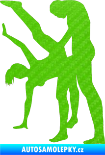 Samolepka Sexy siluety 013 3D karbon zelený kawasaki