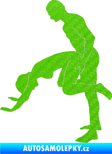 Samolepka Sexy siluety 014 3D karbon zelený kawasaki