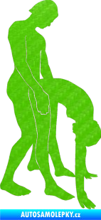 Samolepka Sexy siluety 016 3D karbon zelený kawasaki