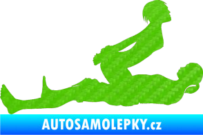 Samolepka Sexy siluety 019 3D karbon zelený kawasaki