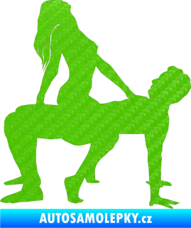 Samolepka Sexy siluety 020 3D karbon zelený kawasaki