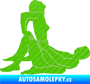 Samolepka Sexy siluety 021 3D karbon zelený kawasaki