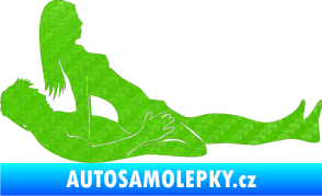 Samolepka Sexy siluety 023 3D karbon zelený kawasaki