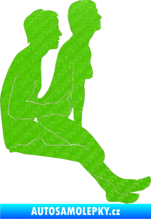 Samolepka Sexy siluety 025 3D karbon zelený kawasaki