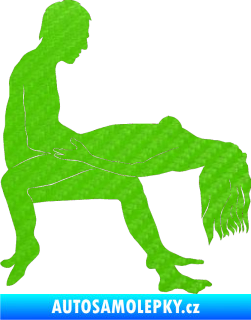 Samolepka Sexy siluety 026 3D karbon zelený kawasaki