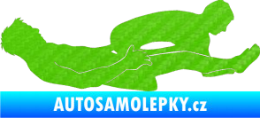 Samolepka Sexy siluety 029 3D karbon zelený kawasaki