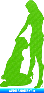 Samolepka Sexy siluety 031 3D karbon zelený kawasaki