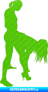 Samolepka Sexy siluety 032 3D karbon zelený kawasaki