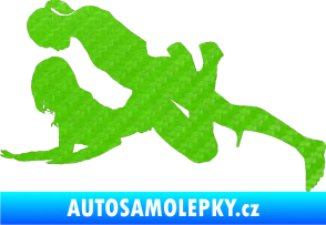 Samolepka Sexy siluety 033 3D karbon zelený kawasaki