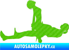 Samolepka Sexy siluety 034 3D karbon zelený kawasaki