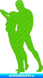 Samolepka Sexy siluety 035 3D karbon zelený kawasaki