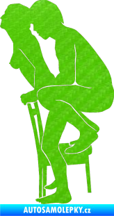 Samolepka Sexy siluety 037 3D karbon zelený kawasaki