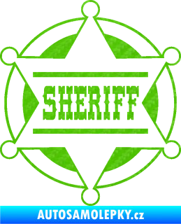 Samolepka Sheriff 004 3D karbon zelený kawasaki