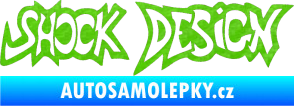 Samolepka Shock design 3D karbon zelený kawasaki
