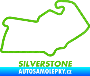 Samolepka Okruh Silverstone 3D karbon zelený kawasaki
