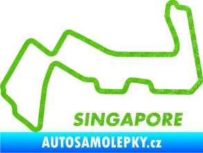 Samolepka Okruh Singapore 3D karbon zelený kawasaki