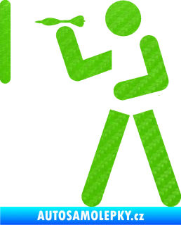 Samolepka Šipky 002 levá ikona hráče 3D karbon zelený kawasaki