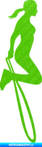 Samolepka Skákání přes švihadlo 002 pravá skipping rope 3D karbon zelený kawasaki