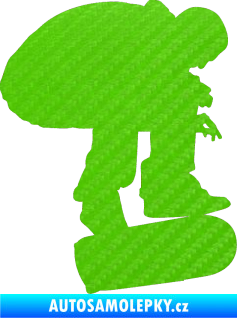 Samolepka Skateboard 001 pravá 3D karbon zelený kawasaki