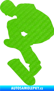 Samolepka Skateboard 002 levá 3D karbon zelený kawasaki
