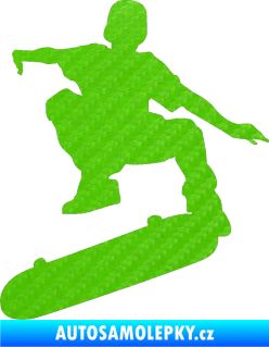 Samolepka Skateboard 004 levá 3D karbon zelený kawasaki