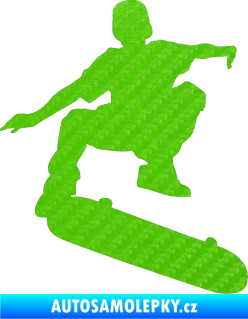 Samolepka Skateboard 004 pravá 3D karbon zelený kawasaki