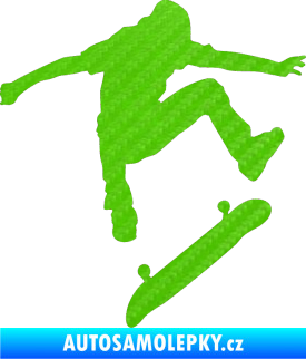 Samolepka Skateboard 005 pravá 3D karbon zelený kawasaki