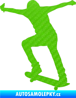 Samolepka Skateboard 006 levá 3D karbon zelený kawasaki
