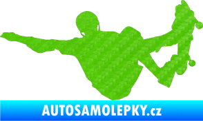 Samolepka Skateboard 007 levá 3D karbon zelený kawasaki