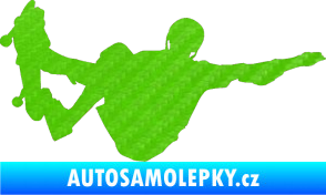 Samolepka Skateboard 007 pravá 3D karbon zelený kawasaki