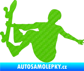 Samolepka Skateboard 008 levá 3D karbon zelený kawasaki