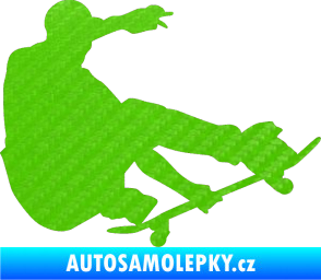 Samolepka Skateboard 009 pravá 3D karbon zelený kawasaki