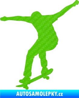 Samolepka Skateboard 011 levá 3D karbon zelený kawasaki